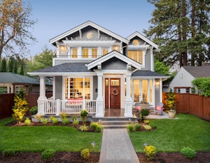 Nice lit up home at dusk Nice lit up home at dusk